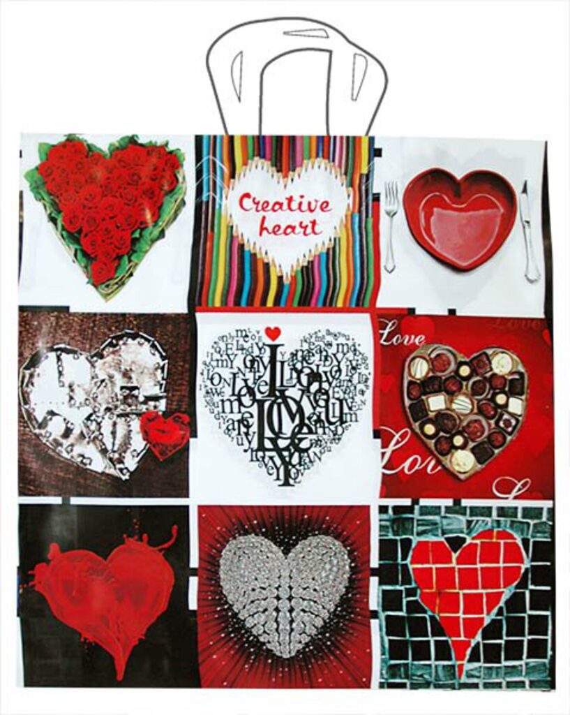 Пакет с петлевой ручкой 40х36+8 (70мк) Creative heart