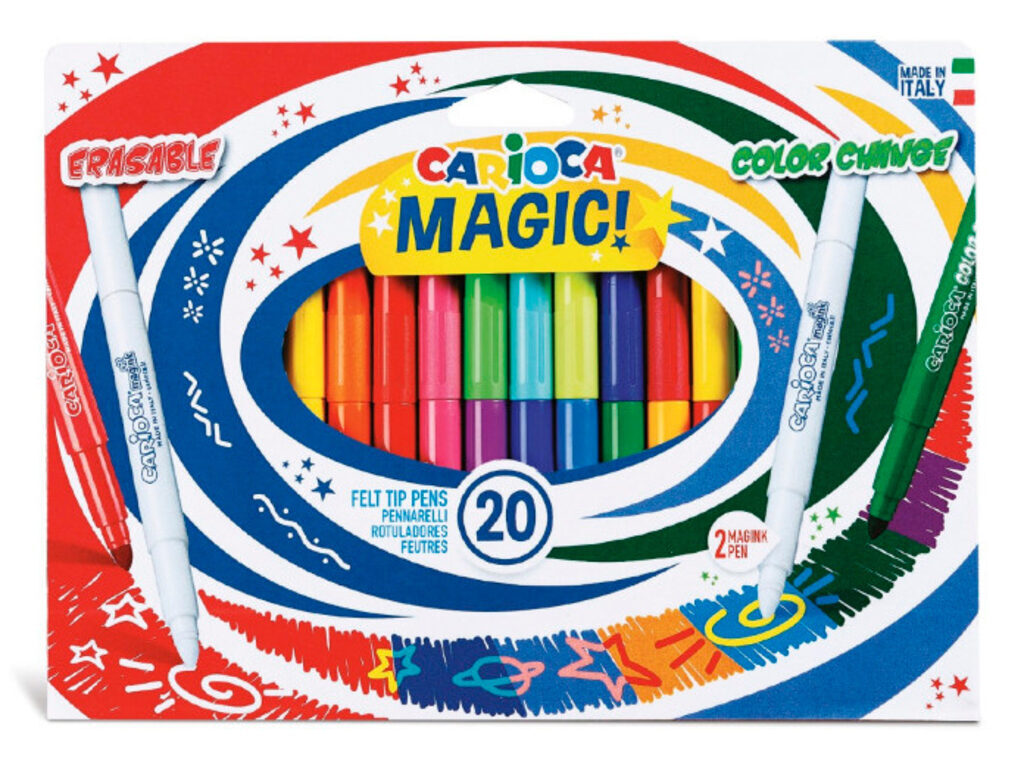 Фломастеры Magic  9 меняющих цвет+9 стираемых+2 Magic "Carioca." карт.коробка