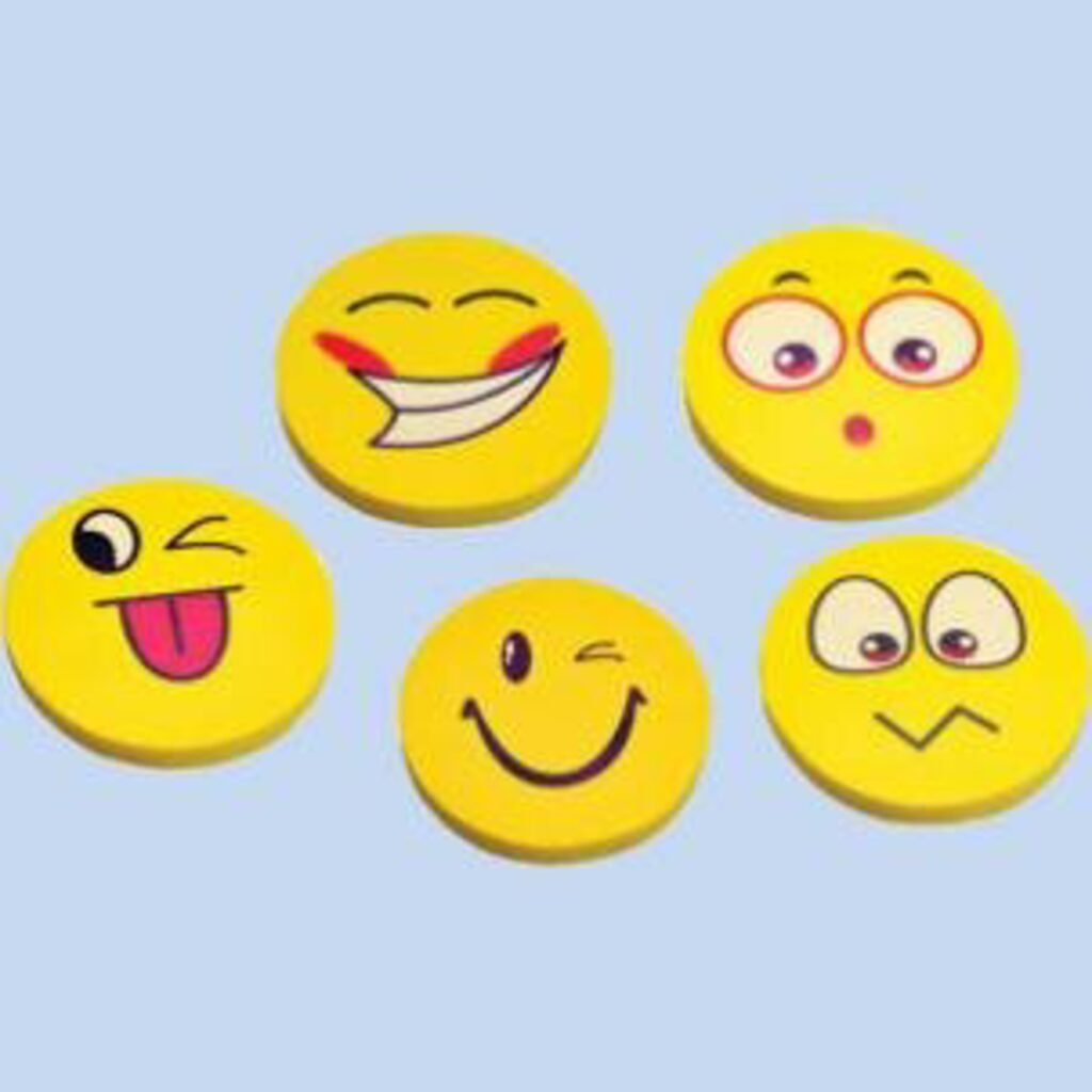 Ластик  Смайлик, круглый, инд.упак., синт.каучук