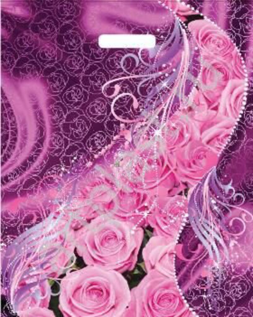Пакет с вырубной усил. ручкой 36х45+6 (60мк) The river of roses