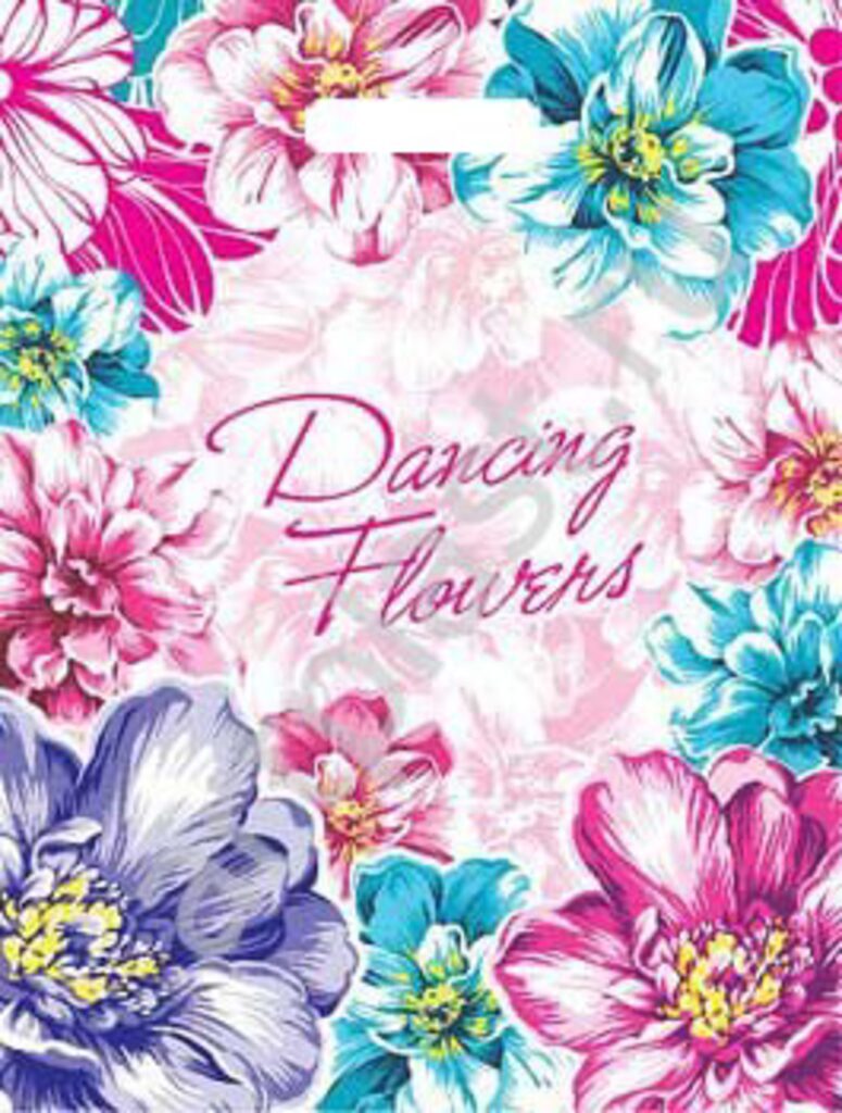 Пакет с вырубной усил. ручкой 38х47+3 (60мк) ламинация Dancing Flower