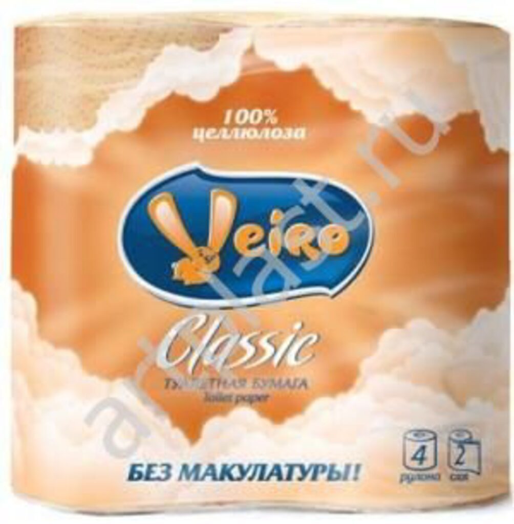Бумага туалетная 2 сл, 4 рул. "Viera Classic" цветная, 17м.