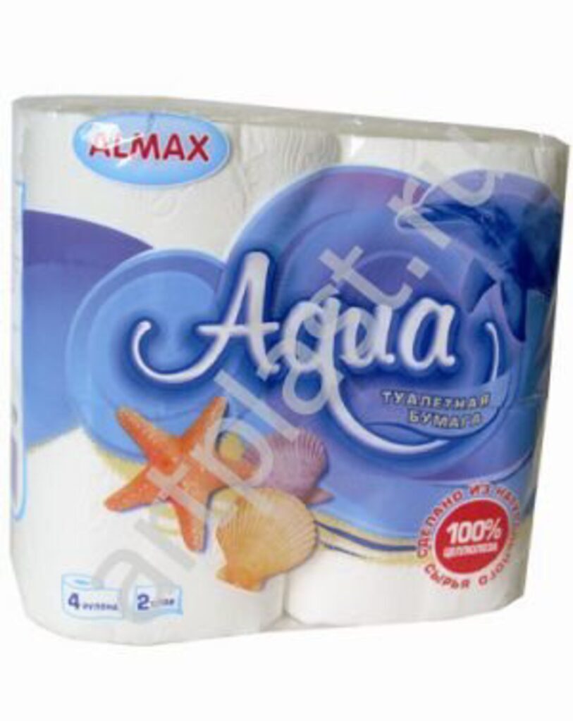 Бумага туалетная 2 сл, 4 рул. "Almax" белая, 20м.