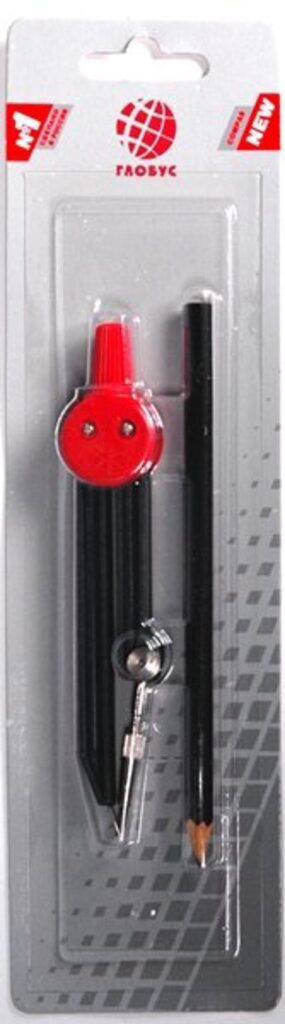 Набор чертежный Globus "Юниор" 2 предмета циркуль и карандаш, пластик, блистер