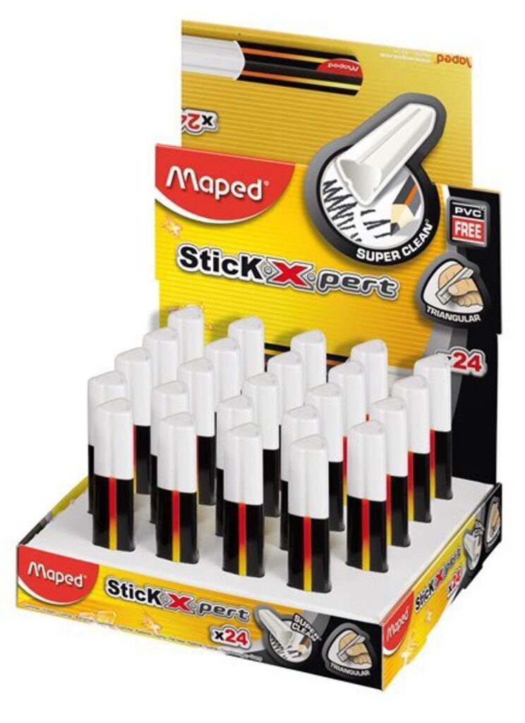 Ластик MAPED "X Pert", узкий, эргоном., треуг. в сечении, в футляре