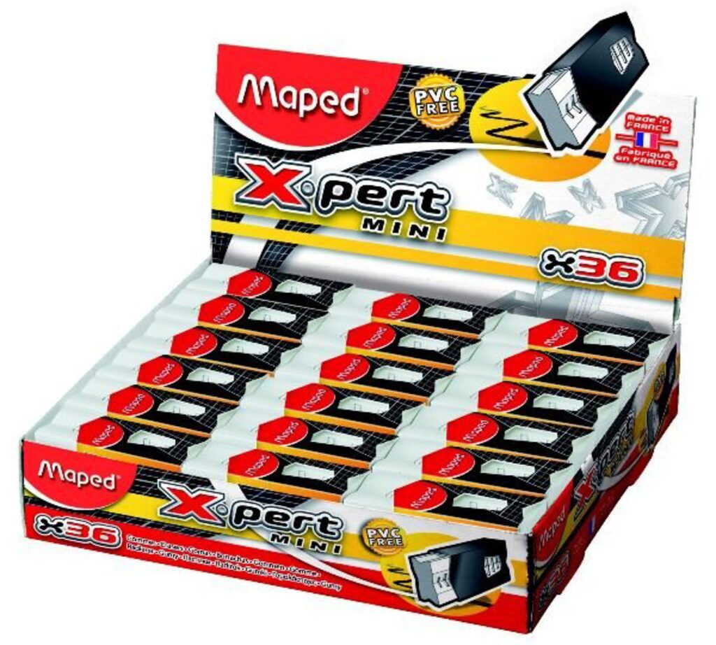 Ластик MAPED "X Pert mini", мал, Х в сечении., в футляре