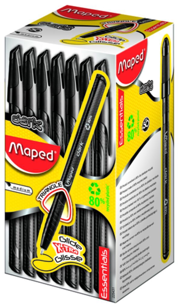 Ручка шар. MAPED GREEN DARK 0,6мм, треуг.чёрн.корп.под карбон, чёрная