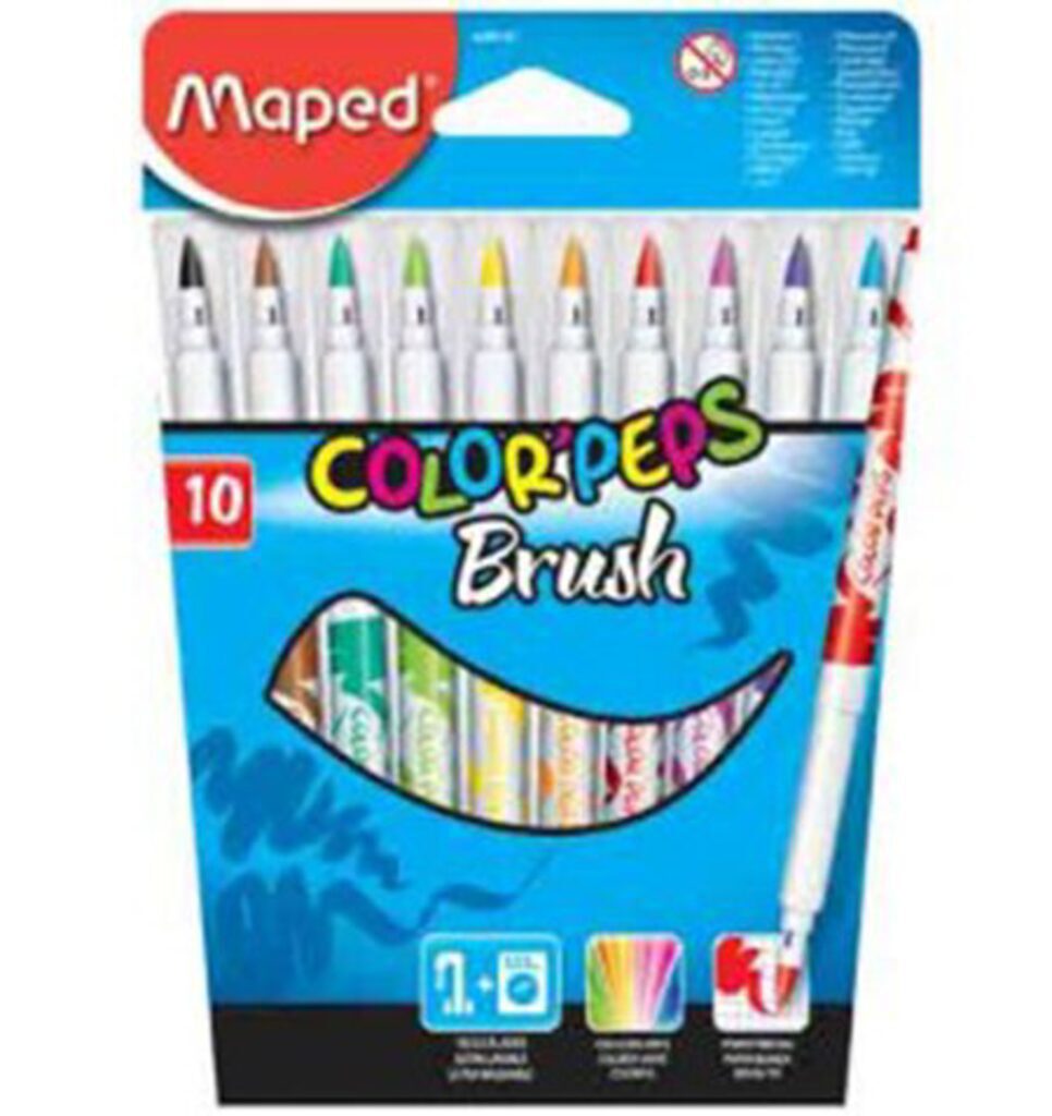 Фломастеры кистевидные 10цв "Color peps brush", ультрасмываемые, кисточка 2,8 мм