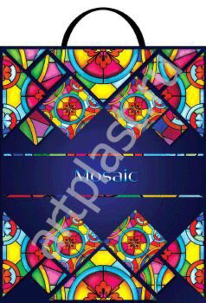 Пакет с пластиковыми ручками 36х45+10 (110мк) Mosaic