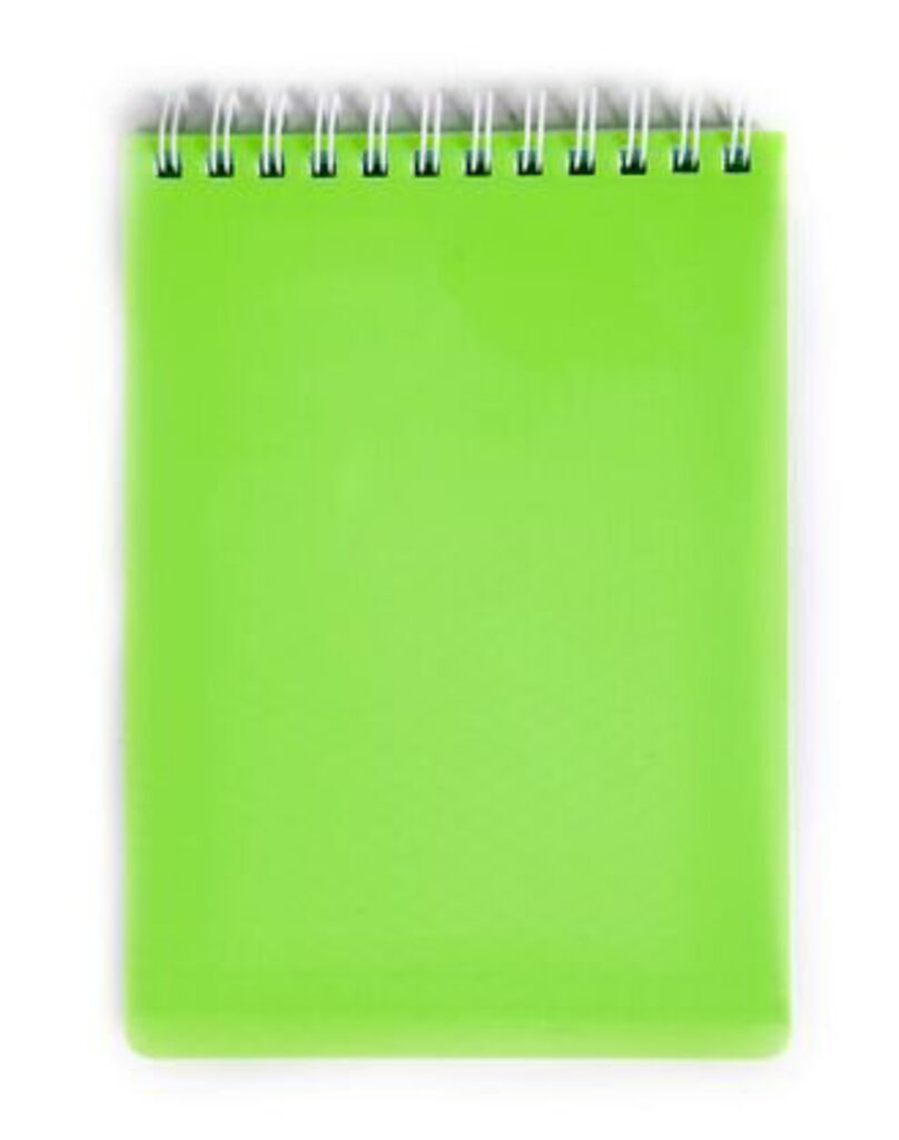 Блокнот А6 пласт.обл.  80л "DIAMOND НЕОН зеленый" гребень, кл.*