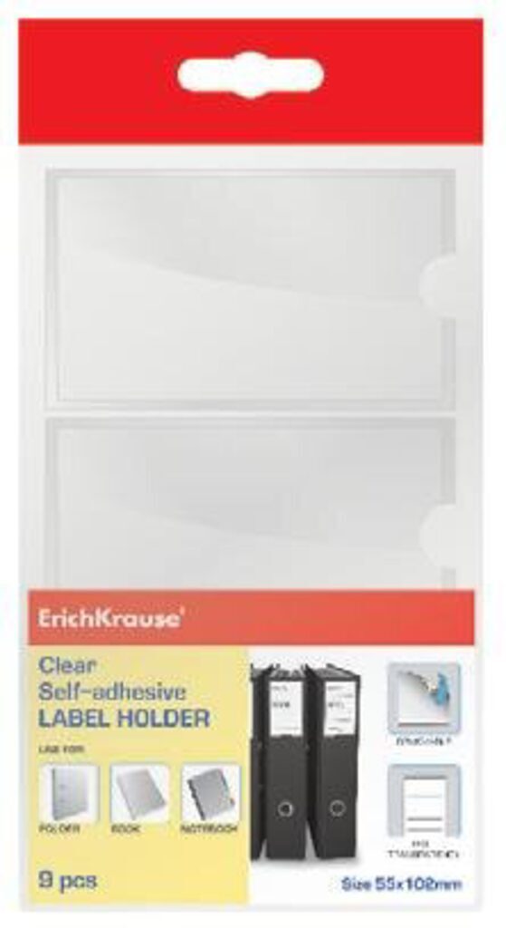 Cамоклеящийся карман для маркировки файлов (55*102мм) 9шт. Clear PVC