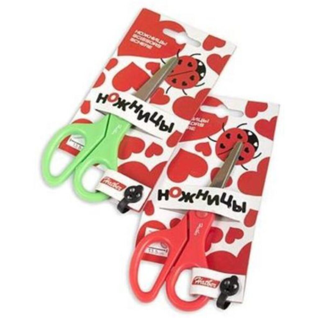 Ножницы детские HATBER 13,5см, с линейкой