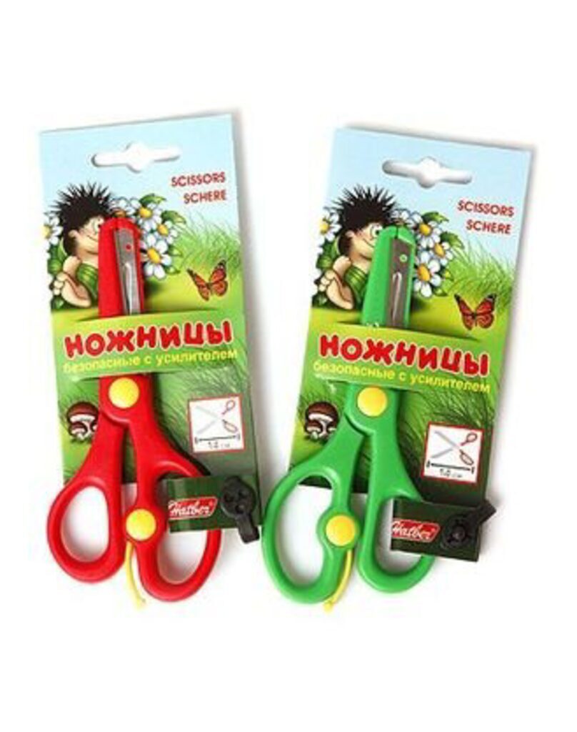 Ножницы детские HATBER 14см, безопасные, с усилителем