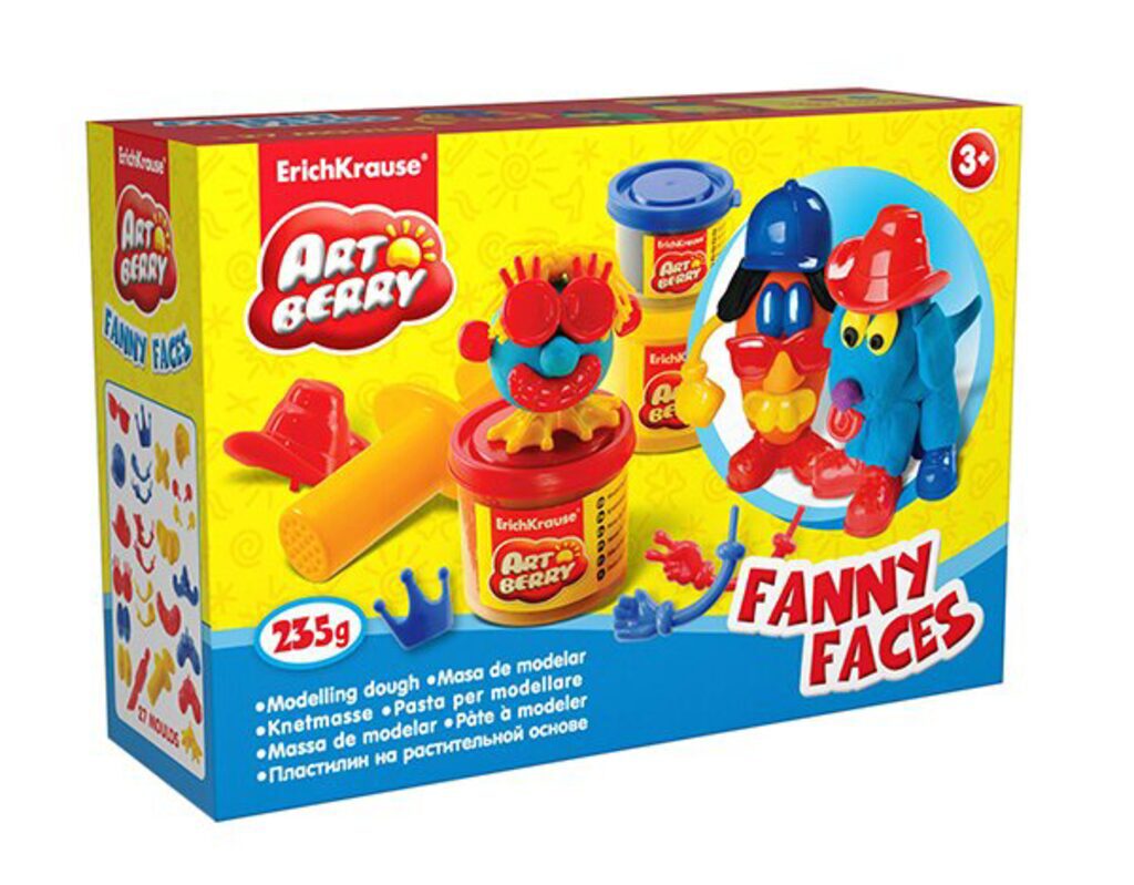 Масса для лепки "Funny Faces"  2 банки*100гр., 1 банка*35гр.