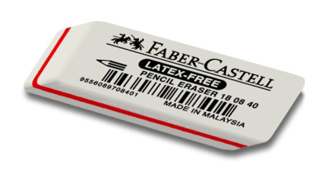 Ластик FABER-CASTELL "7008" каучук, для  ч/г карандашей, белый