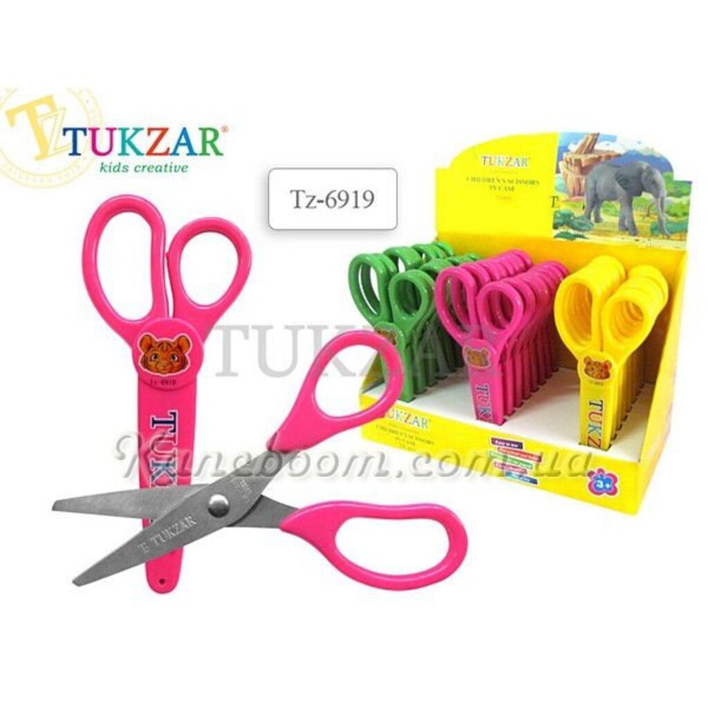 Ножницы детские TUKZAR 14см, чехол безопасности, 3 цвета