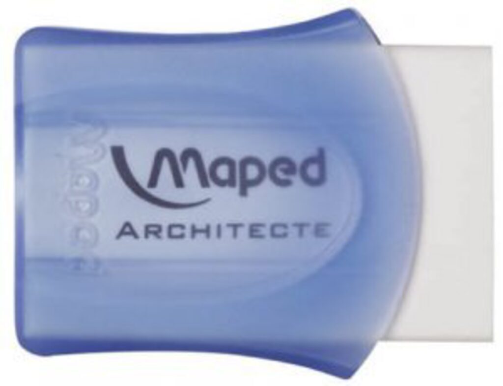 Ластик MAPED "Architecte", в полупрозр.пласт.футляре-держателе