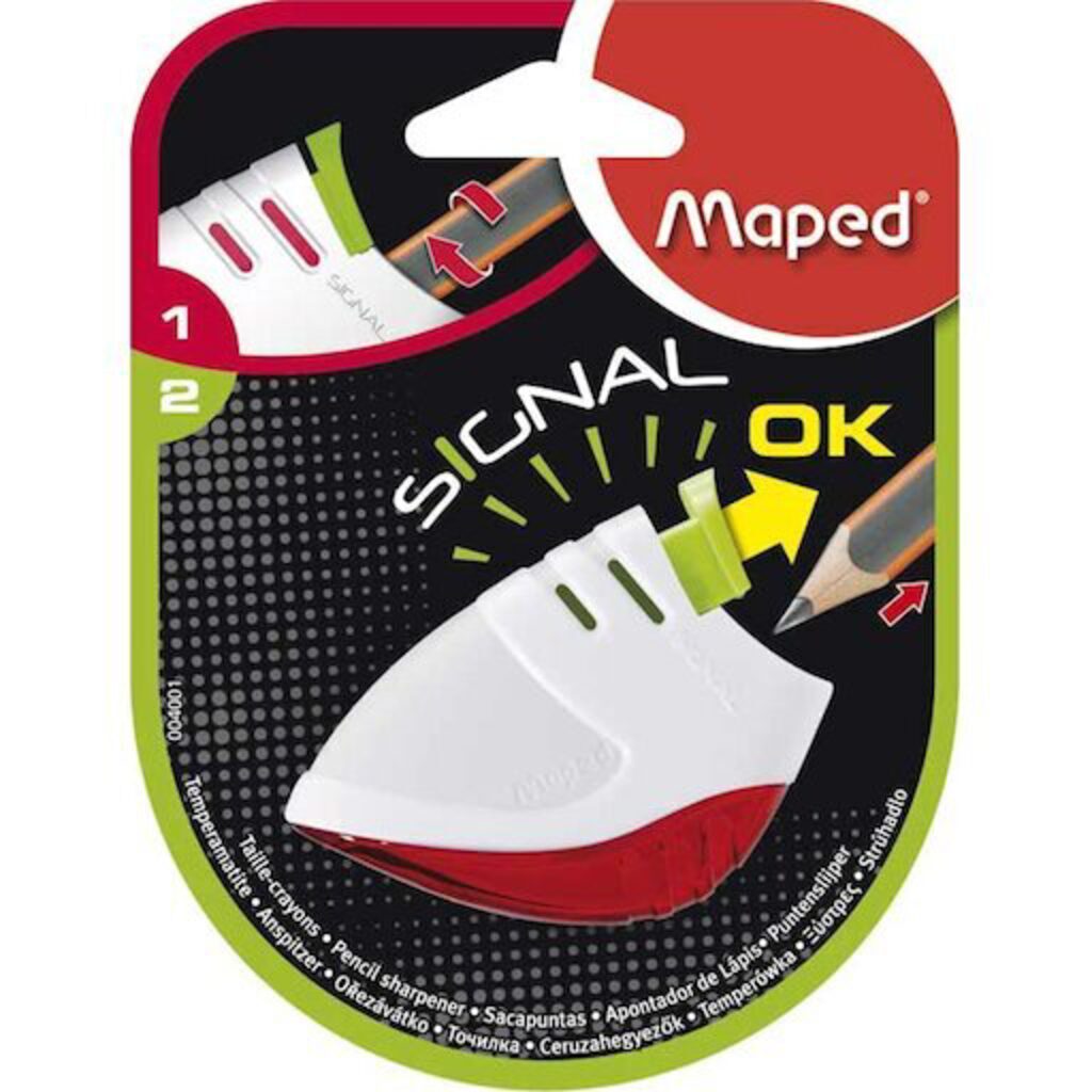 Точилка пласт. с контейнером  1 отв. SIGNAL, с индикатором заточки