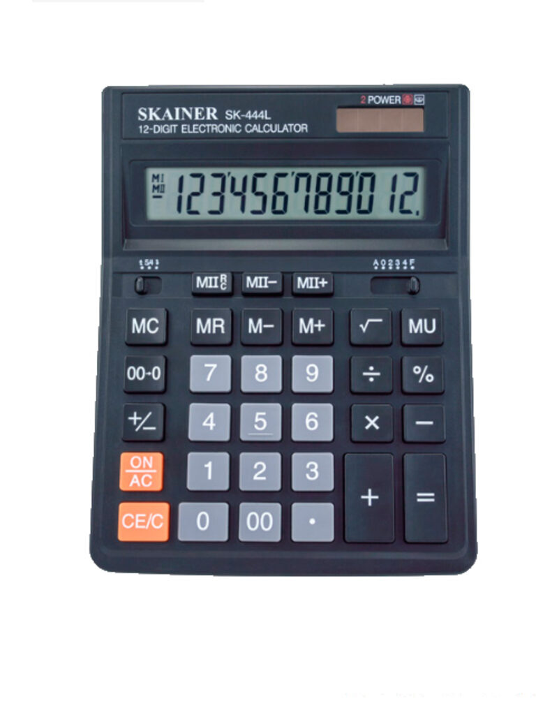 Калькулятор  12 разр. Skainer настольный проф. двойное питание, черный (аналог SDC-444s)
