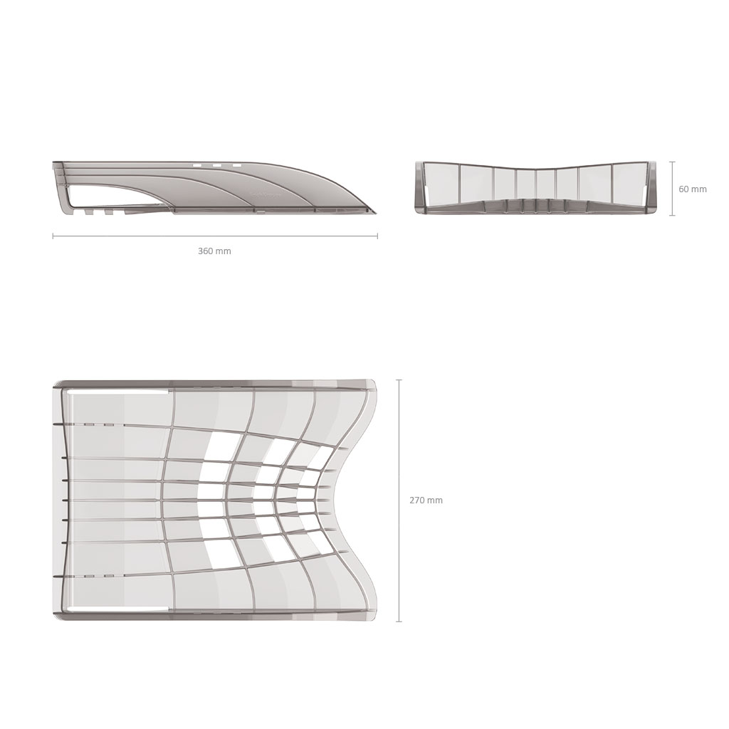Лоток для бумаг пластиковый ErichKrause® S-Wing, Classic, дымчатый