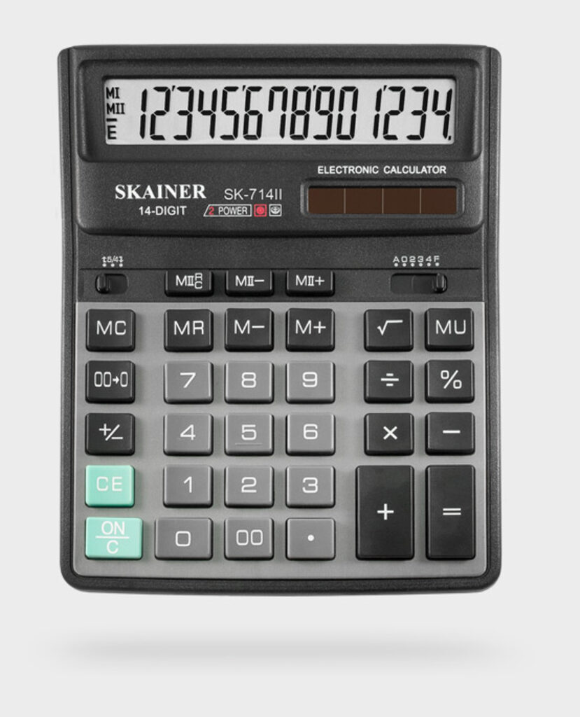 Калькулятор 12 разр. Skainer  настольный двойное питание черный (аналог SDC-740 )