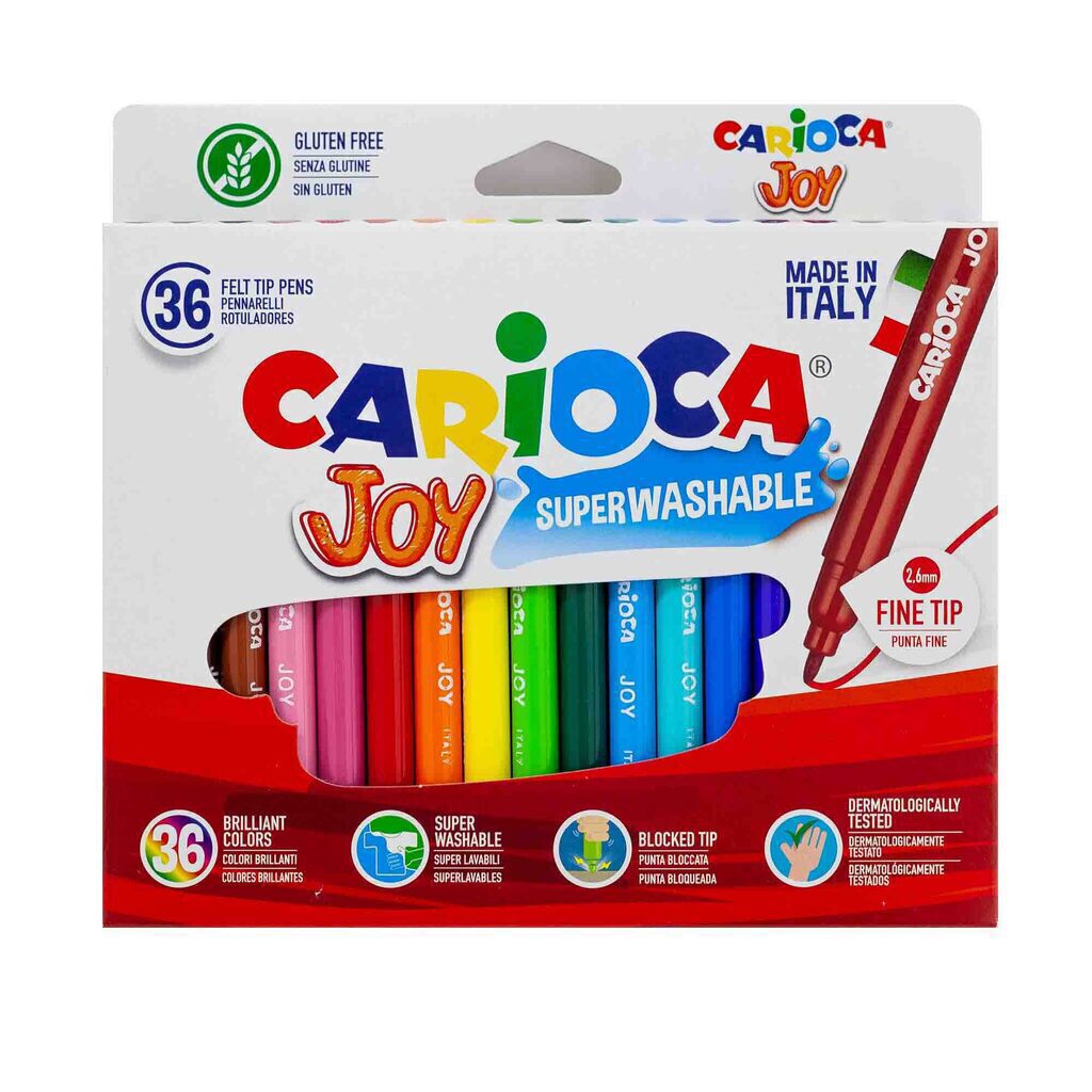 Фломастеры  36цв "Carioca Joy. Superwashable", карт.коробка