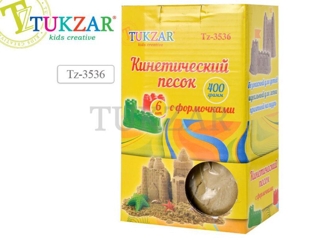 Песок кинетический для лепки, цветной, 400 гр с формочками, карт.кор.