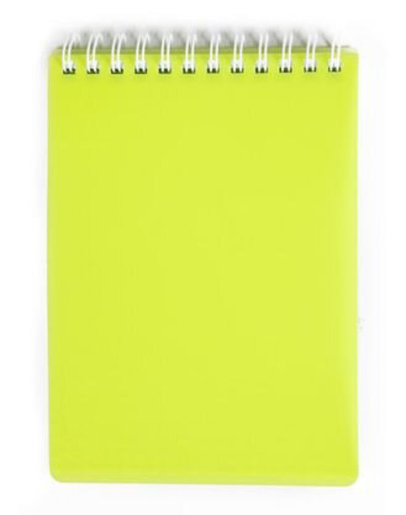 Блокнот А6 пласт.обл.  80л "DIAMOND НЕОН жёлтый" гребень, кл.*