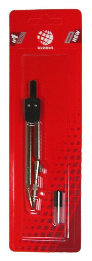 Циркуль металл. Globus "Юниор" 125мм запасн. грифели, блистер
