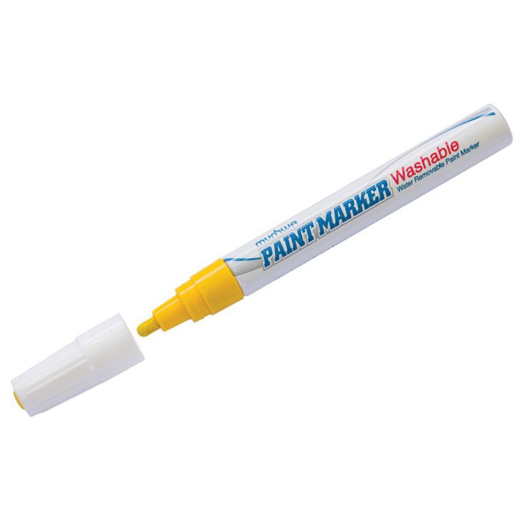 Маркер краска 4мм  смываемый ЖЁЛТЫЙ