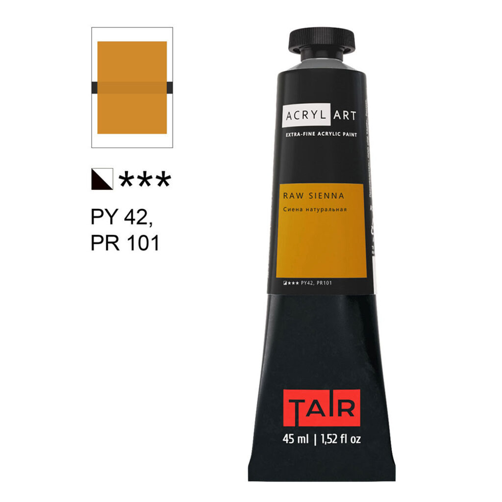 Краска акрил. "Акрил Арт", 45 мл, туба, сиена натуральная
