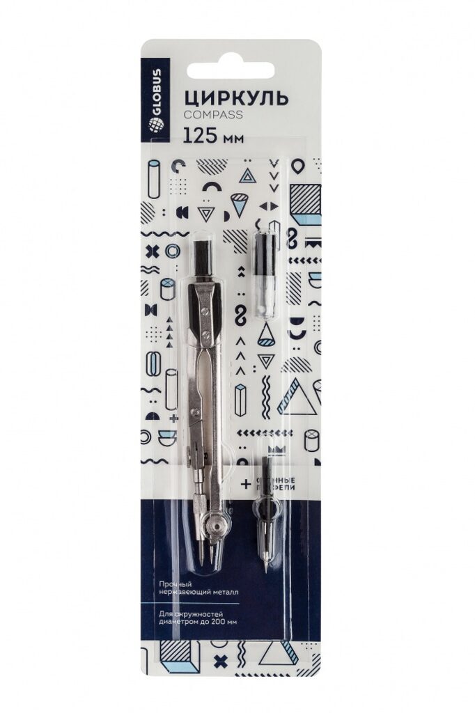 Готовальня Globus "Техника"  3 предм. сталь (блистер)