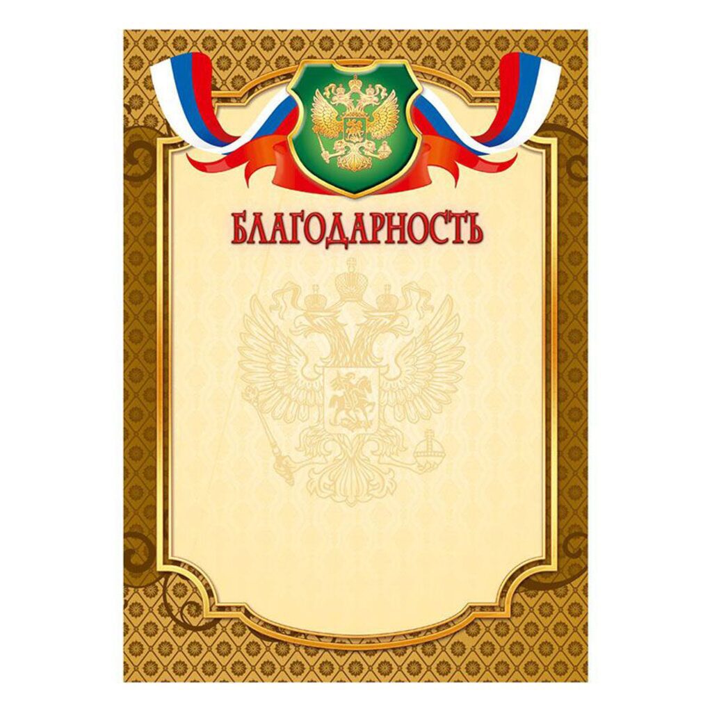 Благодарность А4 герб