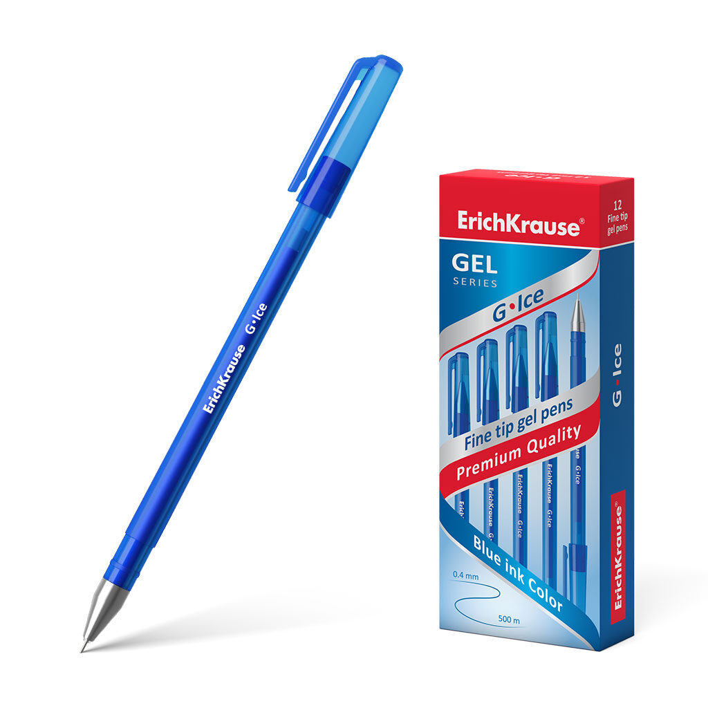 Ручка гелевая EK G-ICE синяя, 0,5мм