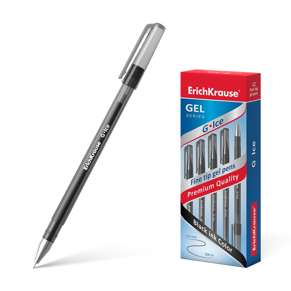 Ручка гелевая EK G-ICE чёрная, 0,5мм