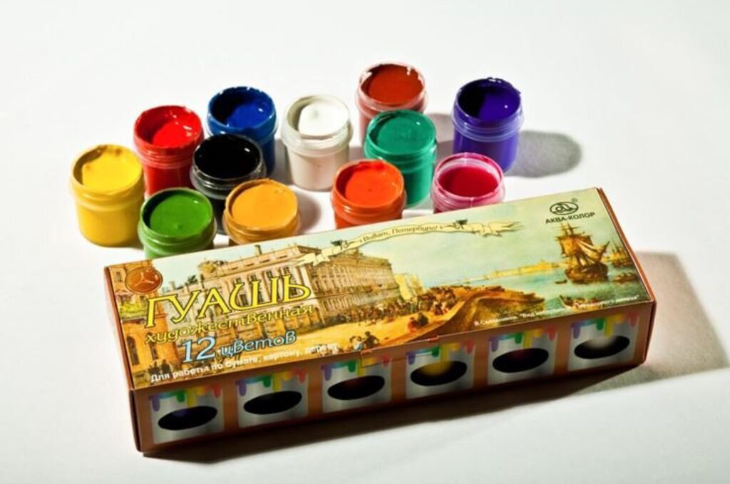 Гуашь худ. 12цв 240мл Виват СПб