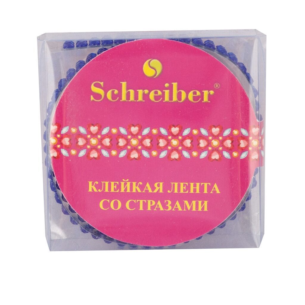 Скотч декоративный со стразами, 0,5метра, 24 дизайна ассорти