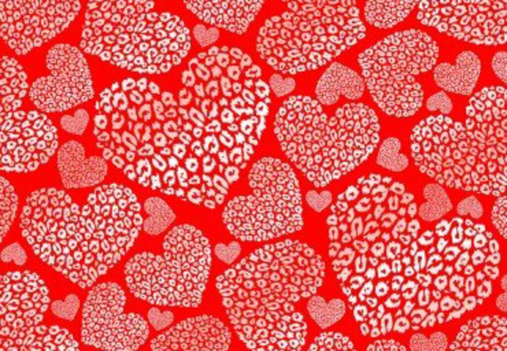 Картон цв. А4  5цв. 5л. поделочный с тиснением, мелов., одностор., пл. 200 гр/м2 "Сердечки золотые"