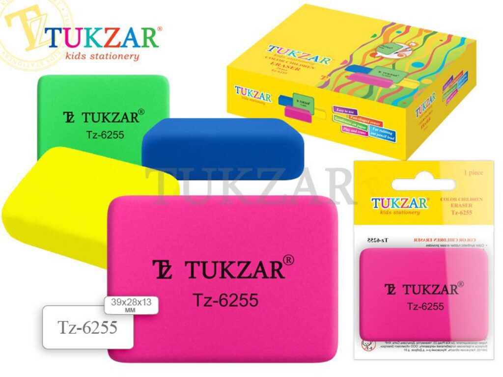 Ластик TUKZAR SPECTRUM прямоугольный,  3,9*2,8*1,3см