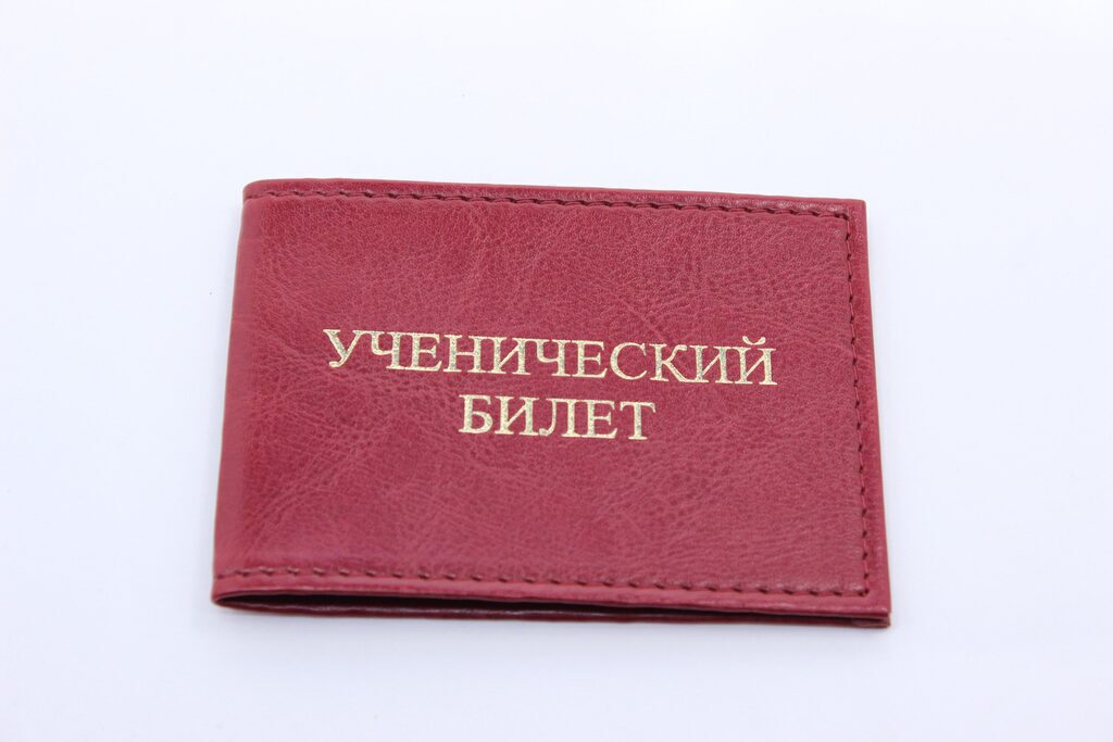 Обложка для Ученического билета, бордовая