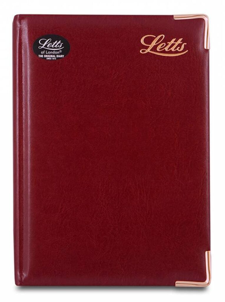 Ежедневник недат. А5 LEXICON, бургунди, иск.кожа, зол.срез., мет.уголки