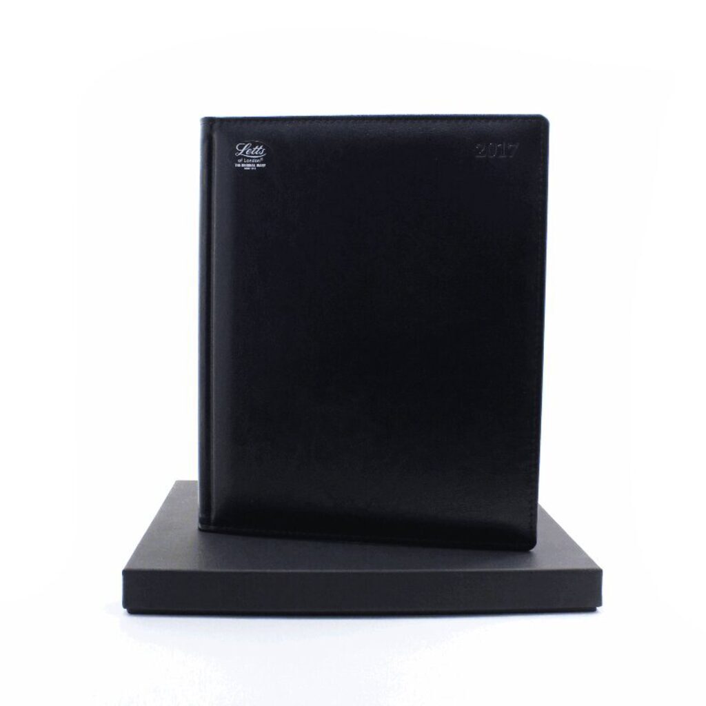 Еженедельник дат  2020г А4 GLOBAL DELUXE, чёрный, нат.кожа, золотой срез