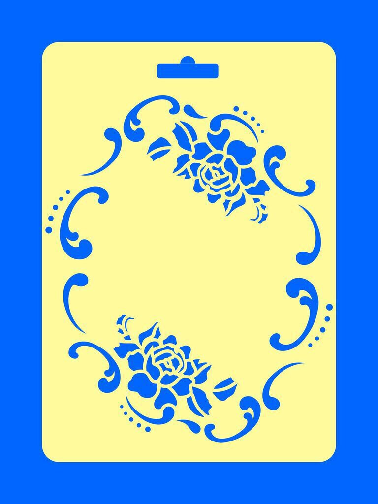 Трафарет № 27 Рамка "Розы" 14*20 см