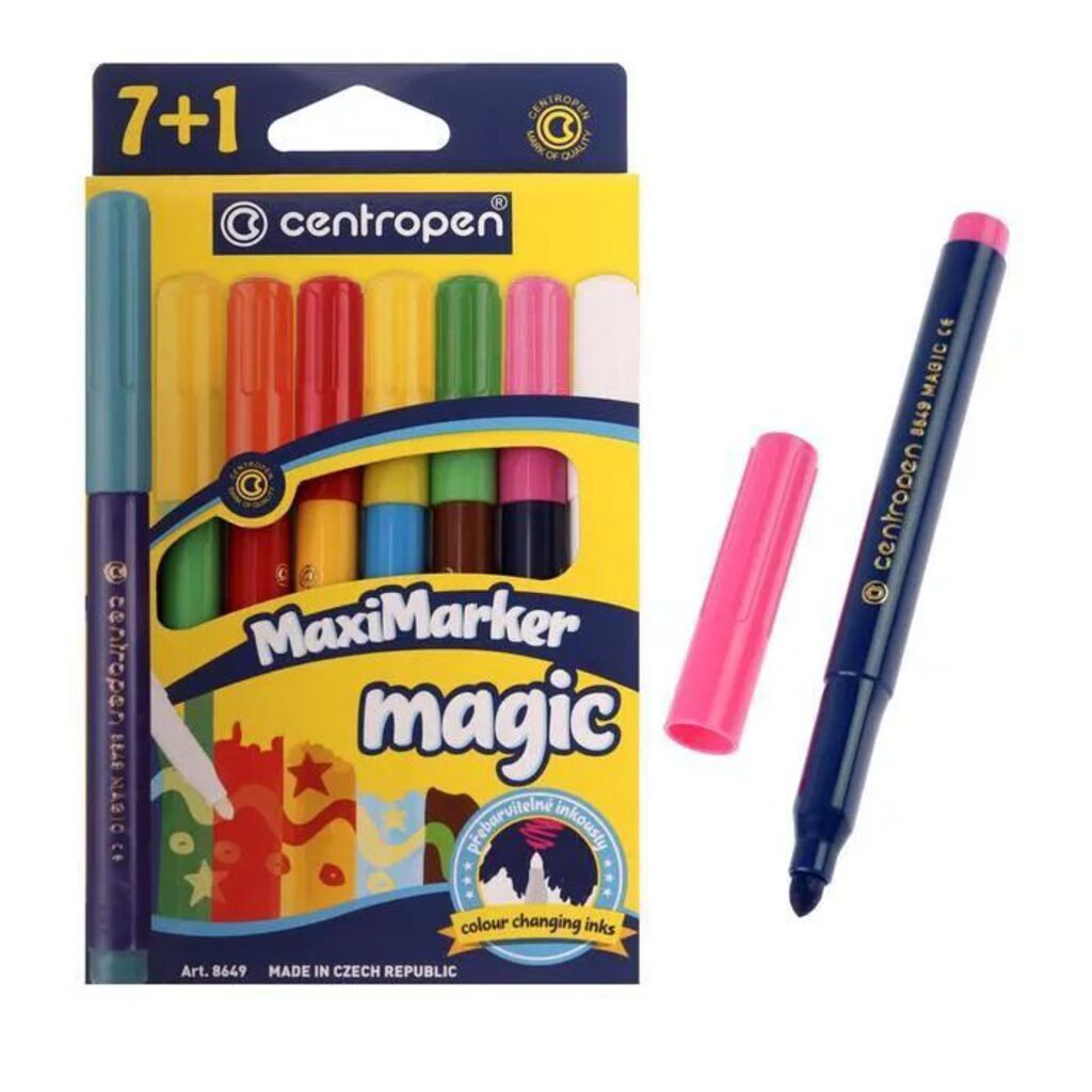 Фломастеры Magic  8цв "Centropen",  меняющие цвет, 7 цветов + 1 поглатитель