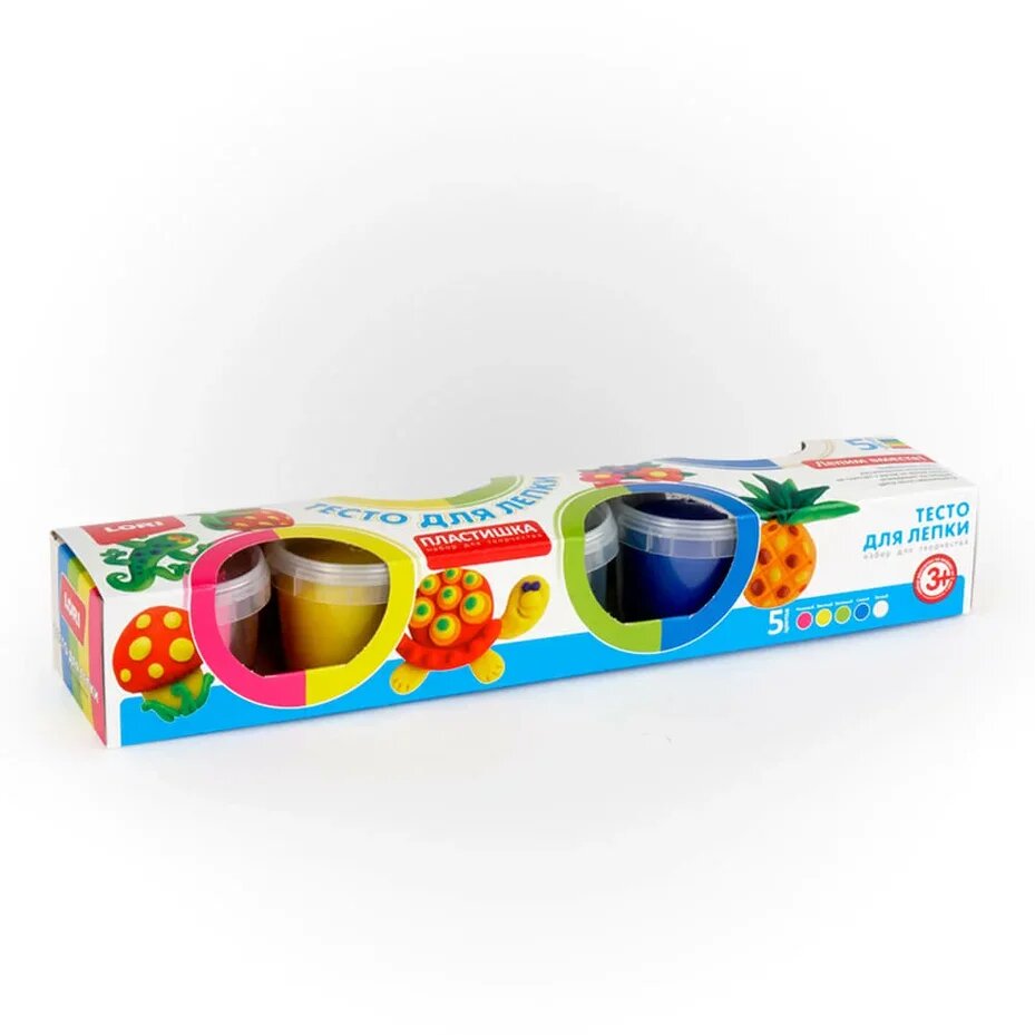 Тесто для лепки  5 цв.*80 гр., в карт. коробке