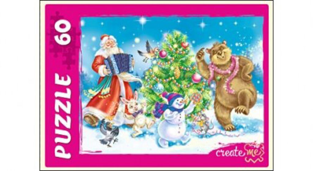 НГ Пазлы 140*190 мм. 60 элементов "Веселый Новый Год"