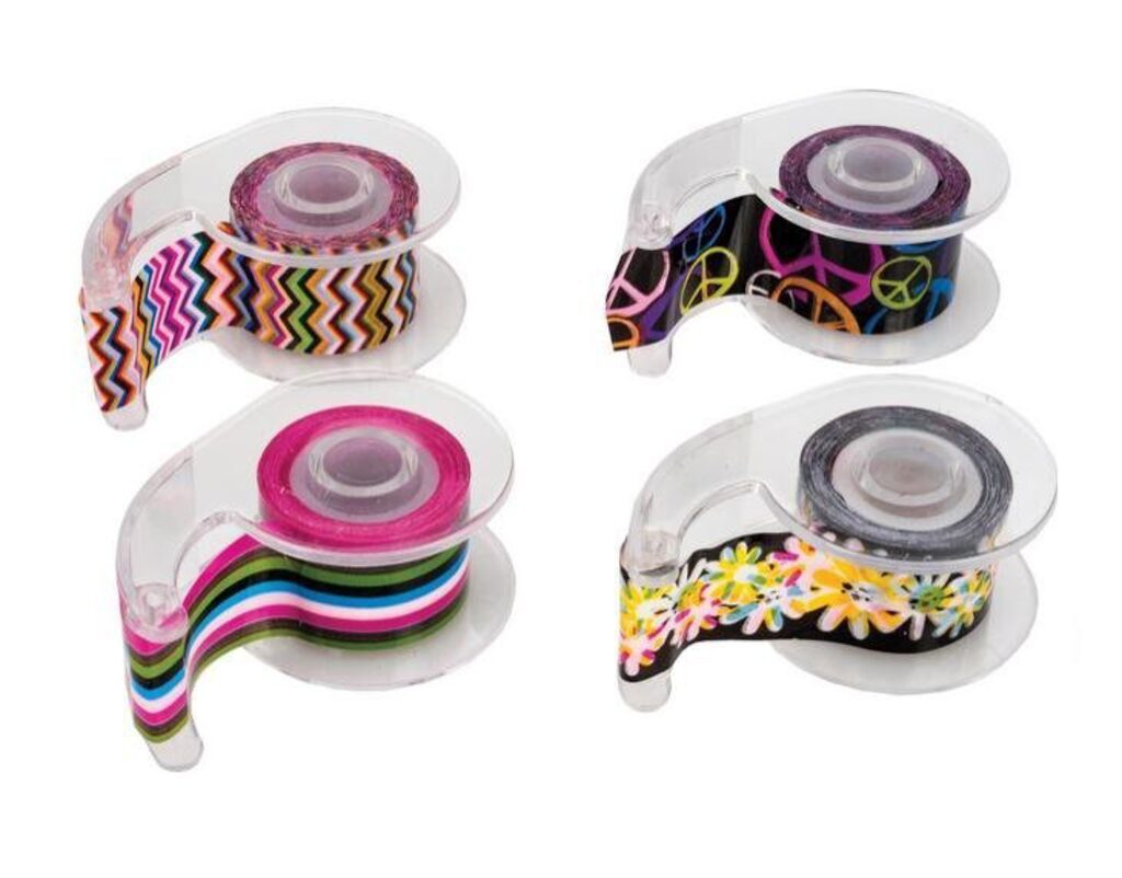 Скотч декоративный, "Ассорти" 12мм*2,8 метра, 4 ролика в наборе