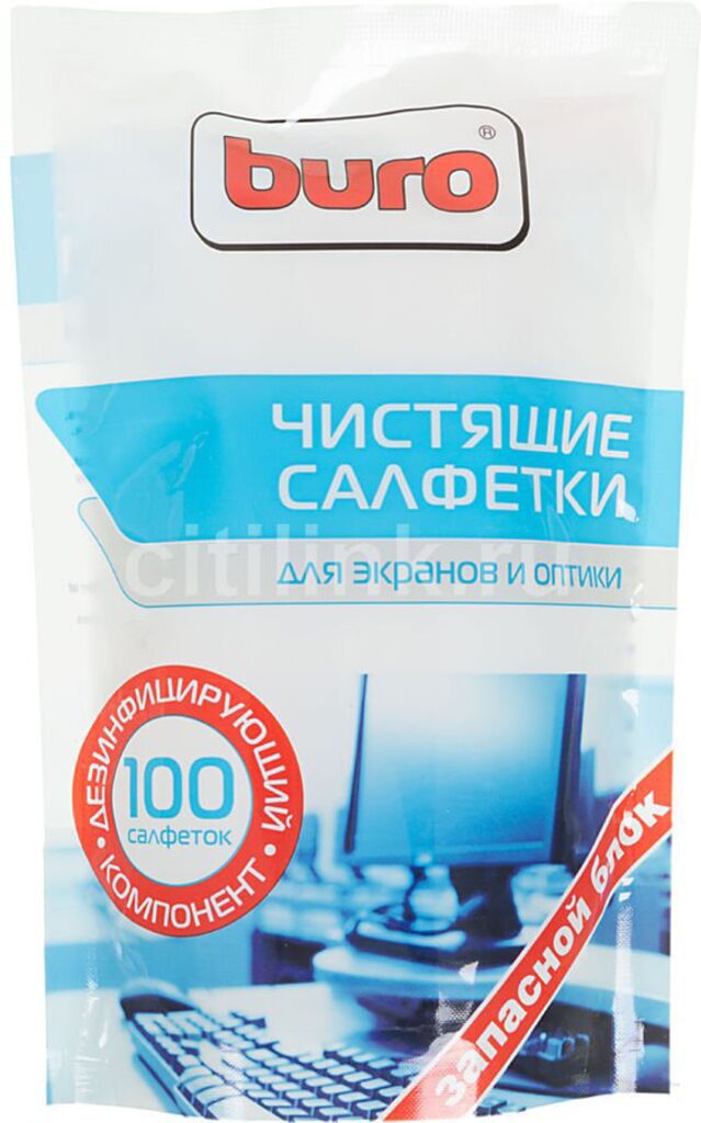 Салфетки Buro BU-Zscreen для экранов мониторов/плазменных/ЖК телевизоров/ноутбуков мягкая упаковка 1