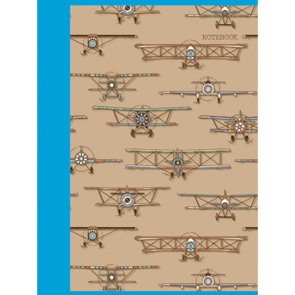Тетрадь А4  48л кл. скрепка "Аэропланы" обложка хромэрзац, ЭКОНОМ