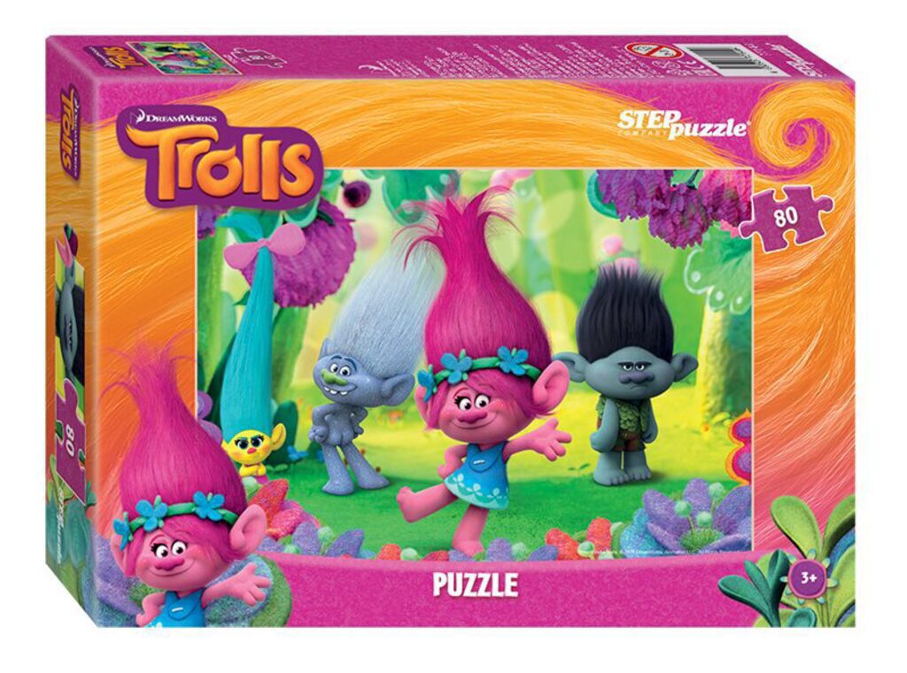 Пазлы 230*165мм.  80 элементов "Trolls" Dreamwors